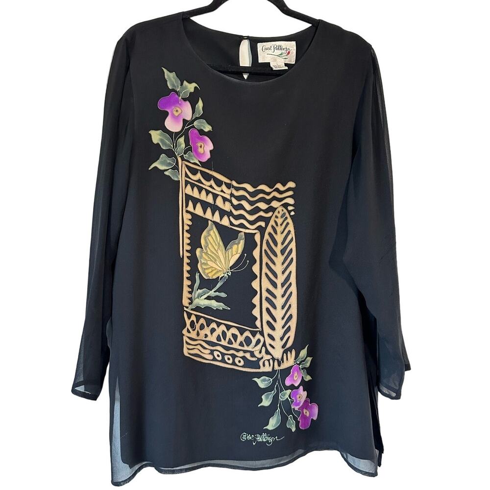 Vintage Large Butterfly Silk Blouse Y2K Whimsigoth Fairy Artsy Eclectic Hawaiian